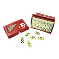 Compact 28 Piece Double Six Domino Game Set - Red